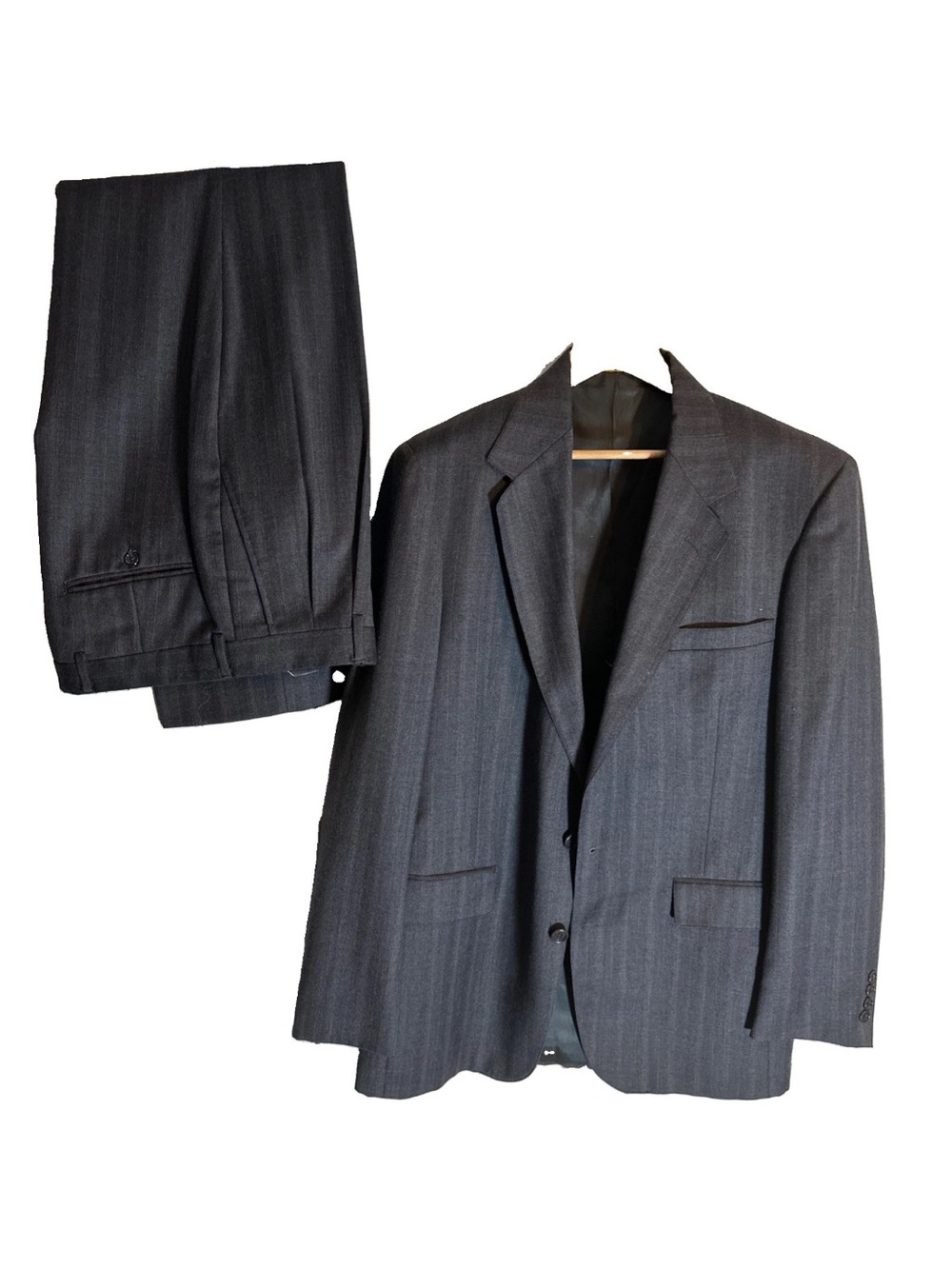 Classic Men's Charcoal Pinstripe Two-Piece Suit